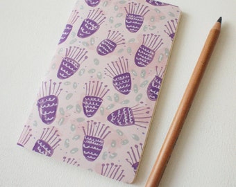 Mini journal covered with Purples paper