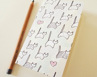 Mini journal covered with Love Cats paper