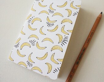 Mini journal covered with Bananas paper