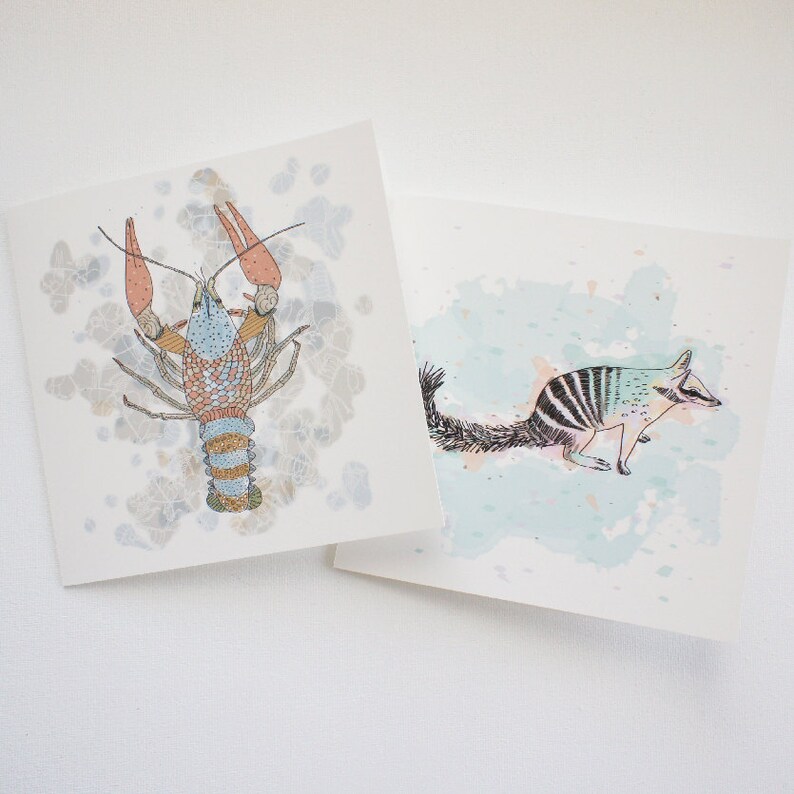 Blank card set of 4, writing set, artist cards image 3