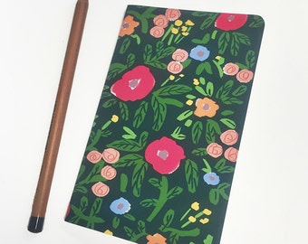 Mini journal covered with Midnight Garden fine paper