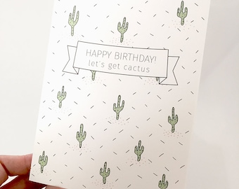 Handmade birthday card Cactus