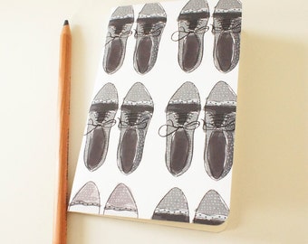 Mini journal covered with Lace up Shoes paper