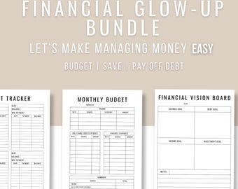 Financial Planner Printable Bundle: Budget, Savings & Debt Tracker