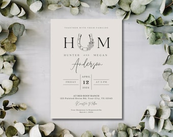 Western Wedding Invitation Editable Printable Template - Invitation Only