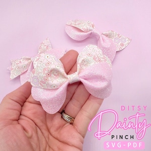 Set di fiocchi per capelli Ditsy Dainty Pinch SVG, fiocco per capelli Pinch PDF, fiocco per capelli Pinch Svg PDF, modello fiocco per capelli, fiocco Cricut svg, modello fiocco Cricut fai da te