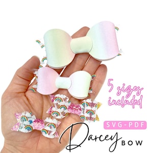 The Darcey Hair Bow SVG 5 Sizes | Beautiful Classic Hair Bow SVG Cut File | Bestselling Hair Bow Template PDF | Pretty Girls Hair Bow svg