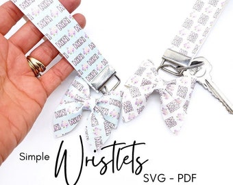 Wristlet SVG | Key Fob SVG | Keychain Wrist Fob Template | Faux Leather Fob | Wristlet Cricut SVG Cut File | Cricut Bracelet Template