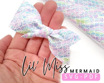 Miss Mermaid Tails Hair Bow SVG | Pinch bow SVG Hair Bow Template | Mermaid Tail Bow SVG | hair Bow svg, Felt Hair Bow svg, Shell bow svg