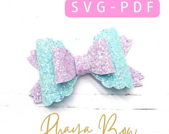 The Rhaya Hair Bow SVG 4'' Pre Sized | Classic Hair Bow Cut File | Bestselling Hair Bow Template PDF