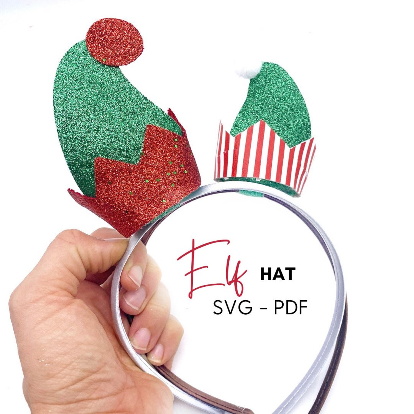 Mini Elf Hat SVG | 3D Elf Hat Headband Hair Bow Topper | Elf Hair Clip ...