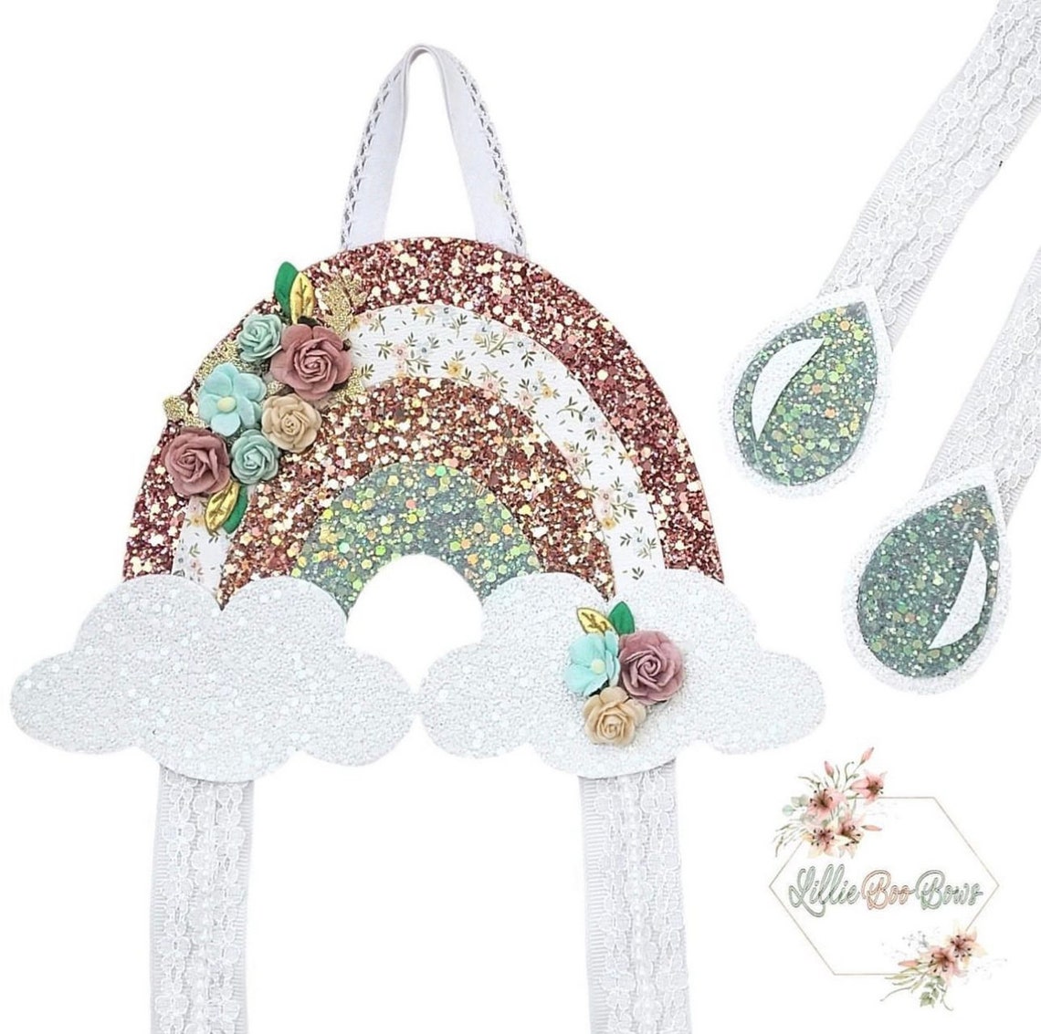 Perfect Rainbow Bow Holder Template SVG, Rainbows Hair Bow Holder Svg