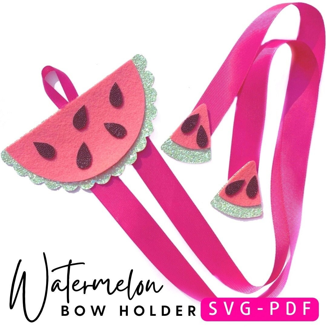 Watermelon Bow Holder Template SVG Watermelon Hair Bow Holder Svg Bow