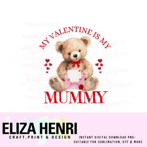 Mamãe é meu namorado Urso vermelho PNG, Meu namorado é minha mamãe, 1º dia dos namorados Sublimação, Design de pijama de urso fofo, Download digital instantâneo