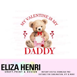 Papai é meu namorado Urso vermelho PNG, Meu namorado é meu papai, 1º dia dos namorados Sublimação, Design de pijama de urso fofo, Download digital instantâneo