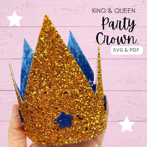 Birthday Prince King Queen Crown SVG File | Standard King Queen Party Crown SVG/PDF | Nativity King Crown Template | Kings Coronation Crown