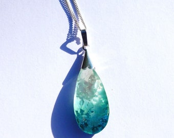 Stormy sea glass pendant