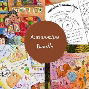 Autumn Time Bundle- Equinox, Nature Table Art, Scavenger Hunt, Poetry, Handwriting, Coloring Pages, Bucket List Cards
