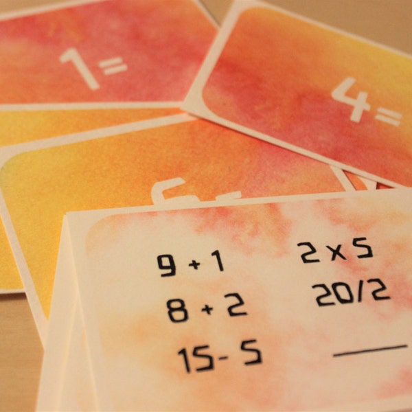 Math Flash Cards- Whole to Parts