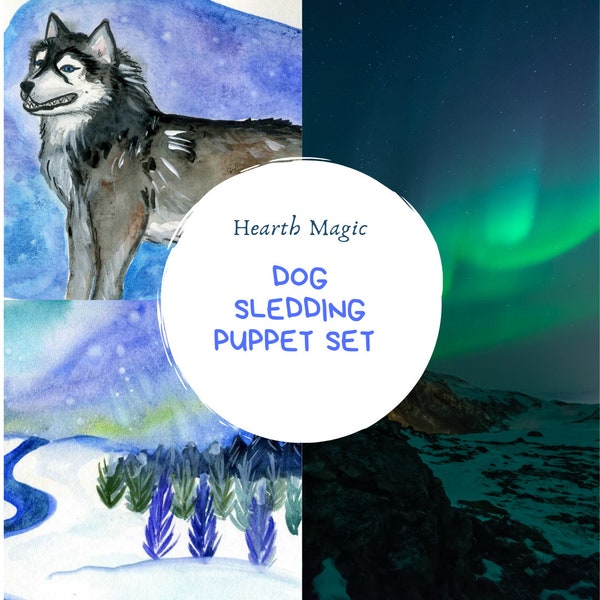 Hundeschlittenpuppe Set mit Lernpostern - Iditarod