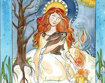 The Yearning of Her Heart - Candlemas and Imbolc Painting