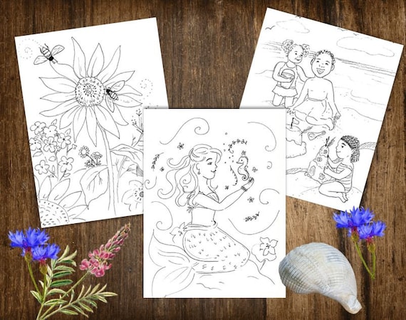 Summertime Coloring Pages | Etsy