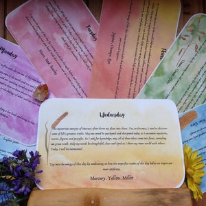 Tarjetas Waldorf de los días de la semana