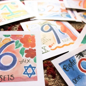 Homeschool Spanish/ English Waldorf Number Cards