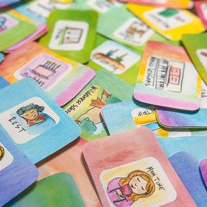 Cartes familiales rythmées - Index format carte - Anglais et vierge