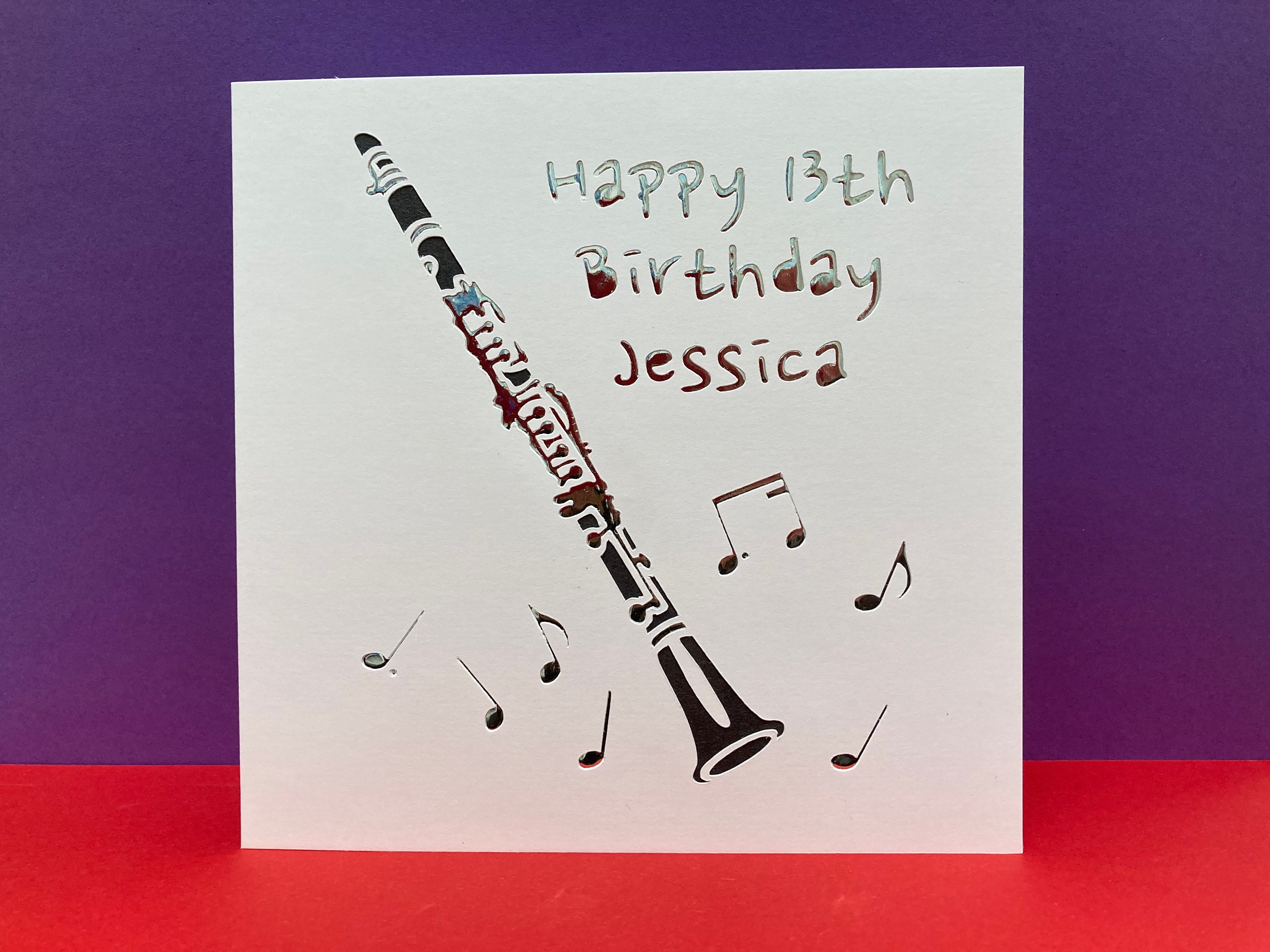 Personalised Clarinet Birthday Card Clarinetist Wind Band - Etsy
