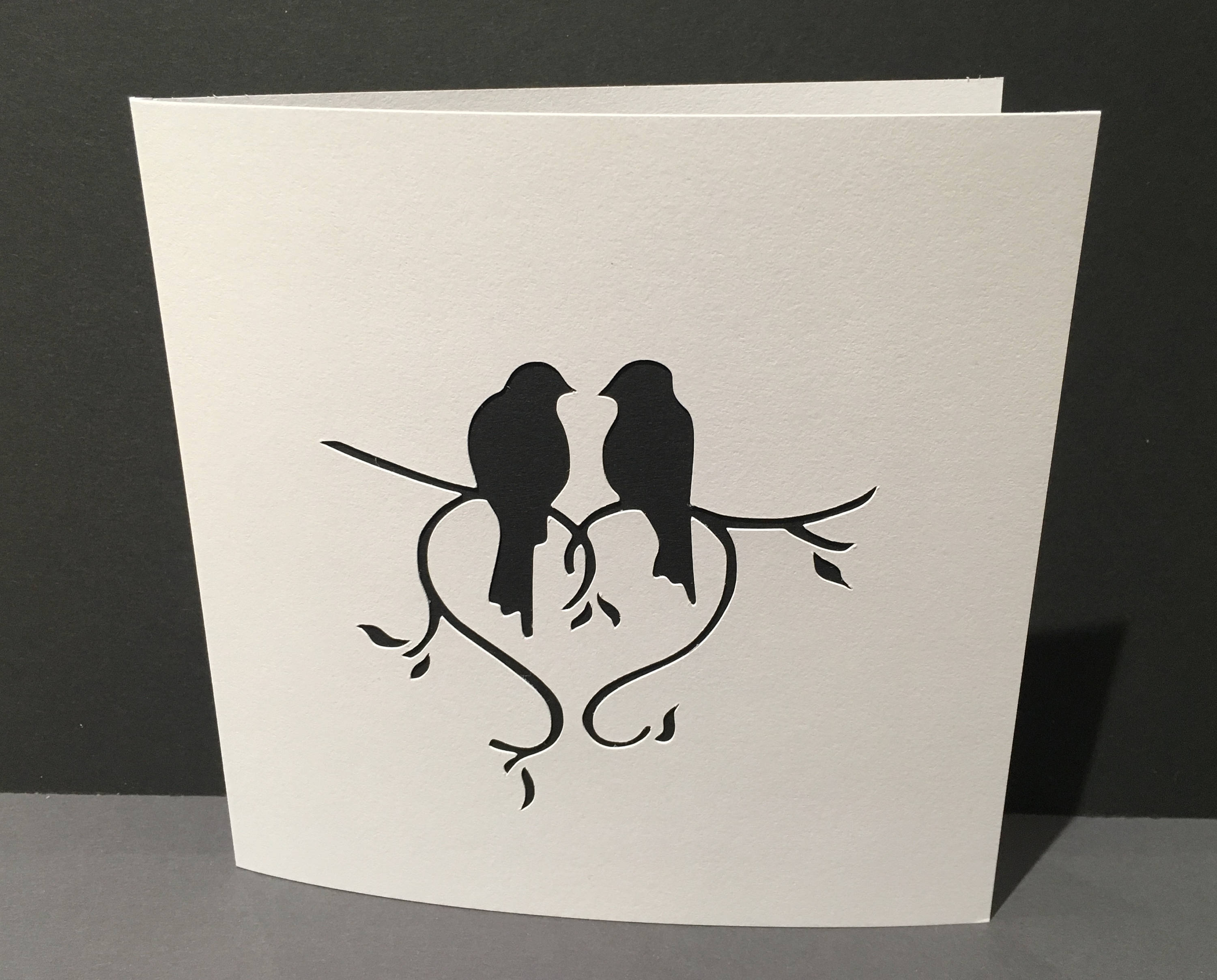 Paper Cut Love Birds Valentine's Day Card Anniversary | Etsy