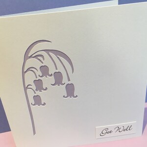 Carte Bluebell - carte d'anniversaire - fleurs coupées en papier - Pâques - fête des mères - sympathie - merci - rétablissement, petite amie, femme, pour elle, maman