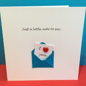 Valentine's Day Card - Cute - Button  - Valentine Card Wedding Anniversary - Husband, Wife, Girlfriend, Boyfriend, for Her, For Him