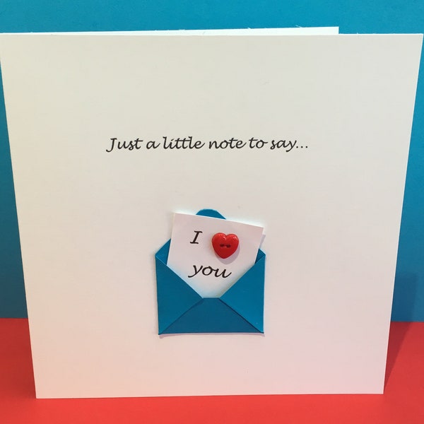 Valentine's Day Card - Cute - Button  - Valentine Card Wedding Anniversary - Husband, Wife, Girlfriend, Boyfriend, for Her, For Him