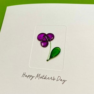 Muttertagskarte - Geburtstagskarte - Wire Rose - Wire Flower - Mutter-Sonntagskarte - für Mama, Mama, Großmutter - für Sie - Frau - Freundin