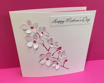 Mother's Day Card - Birthday Card - Thank You Card - Cherry Blossom - Flowers - Personalised - For Her, Mum, Mom, Wife, Girlfriend, Sister