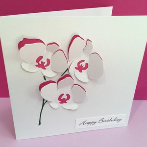 Birthday Card - Mother's Day Card - Orchid Card - Flowers - Personalised Card - Thank You Card - For Her, Mum, Mom, Wife, Girlfriend, Sister