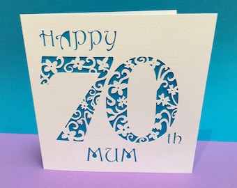 70th Birthday Card - 50th - 60th - 80th - 90th Personalised - fiftieth - sixtieth - seventieth - eightieth - ninetieth Mum, Mom, Grandmother