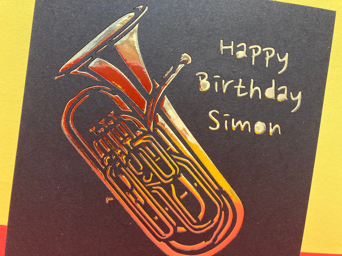 Personalised Euphonium Birthday Card Brass Band Orchestra Etsy UK