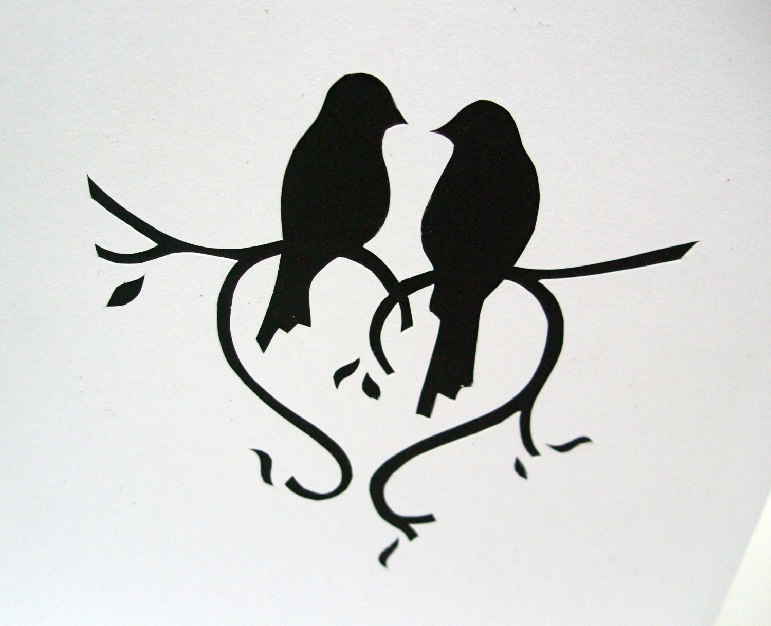 Paper Cut Love Birds Valentine's Day Card Anniversary | Etsy