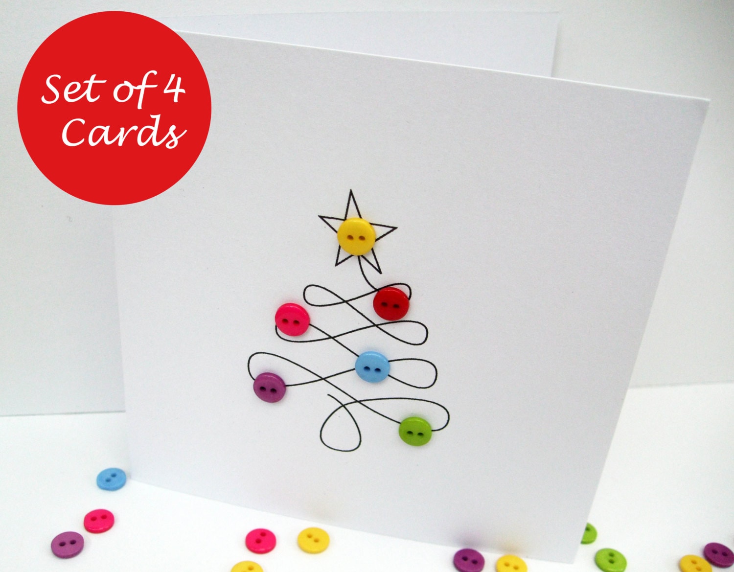 Christmas Card Set Pack of 4 Christmas Cards Christmas | Etsy