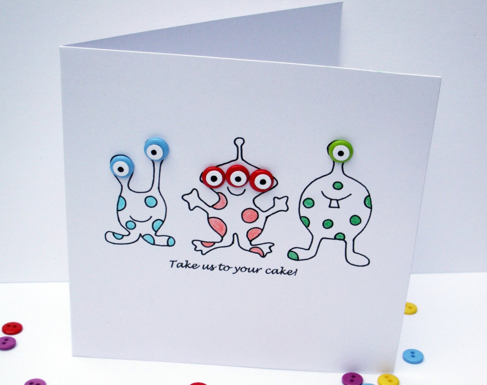 Aliens Birthday Card Martians Birthday Card Outer Space - Etsy