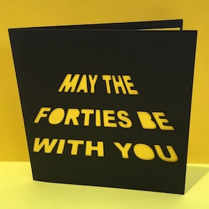 Carte de 40e anniversaire - Que les années 40 soient avec vous - Carte de 40e anniversaire pour un homme - Carte de voeux en papier découpé - Papier découpé - Petit ami - Fils