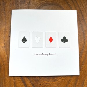 Valentine's Day Card - You Stole My Heart - Paper Cut - Handmade Greeting Card - Poker - Anniversary Card - for Her, For Him, Husband, Wife image 5