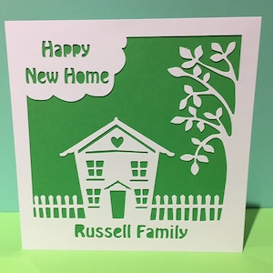 Personalisierte New Home Card - Umzugskarte, New House Card, First Home, Paper Cut