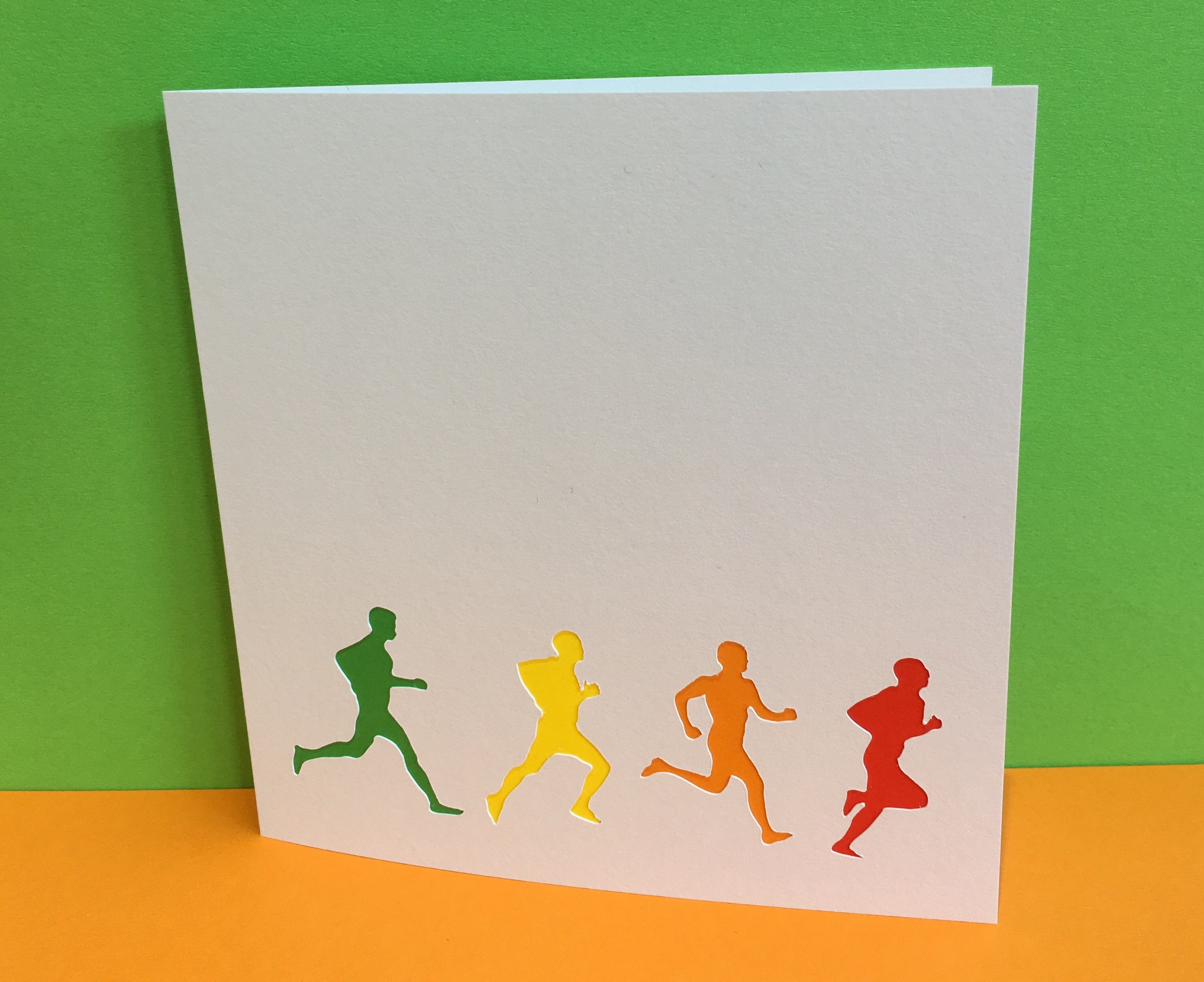 Running Card Marathon Card Card For a Runner Paper Cut Etsy