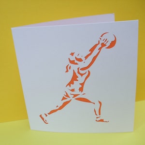 Netball Card Paper Cut Card Handmade Greeting Card Personalised Birthday Card for her Daughter Friend Sport image 2