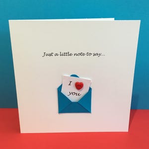 Valentine's Day Card - Cute - Button - Valentine Card Wedding Anniversary - Husband, Wife, Girlfriend, Boyfriend, for Her, For Him image 1