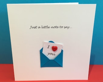 Valentine's Day Card - Cute - Button  - Valentine Card Wedding Anniversary - Husband, Wife, Girlfriend, Boyfriend, for Her, For Him