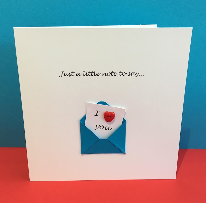 Valentine's Day Card - Cute - Button - Valentine Card Wedding Anniversary - Husband, Wife, Girlfriend, Boyfriend, for Her, For Him image 1